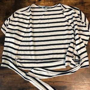 Striped tie up top